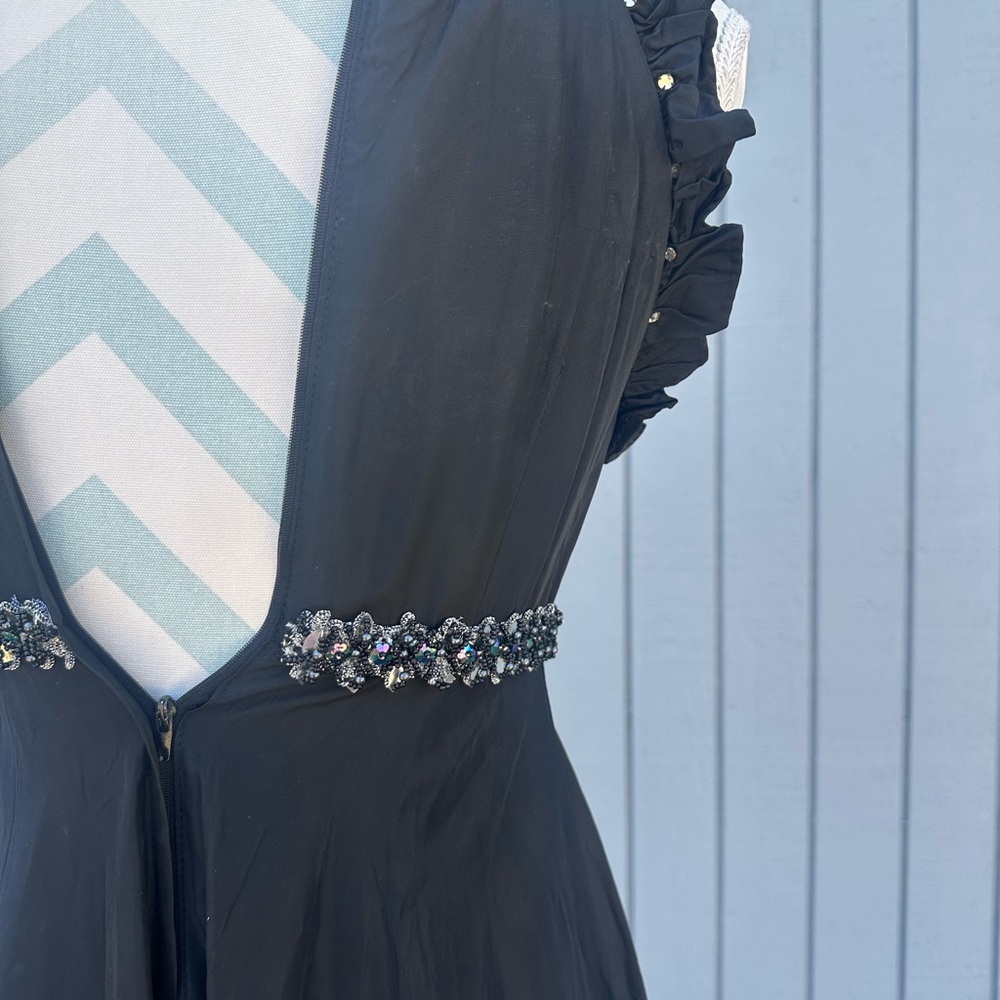 Vintage 70’s Denise L Black Taffeta Formal Gown - Picture 15 of 16